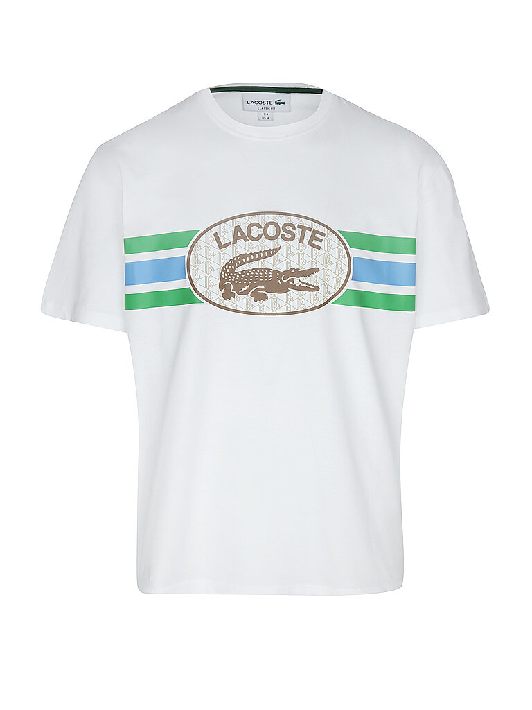 LACOSTE T-Shirt weiss | S von Lacoste