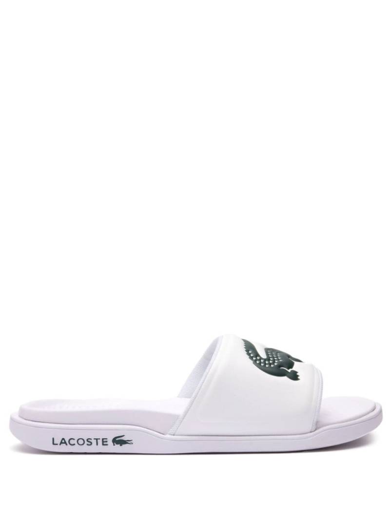 Lacoste Croco Dualiste logo strap slides - White von Lacoste