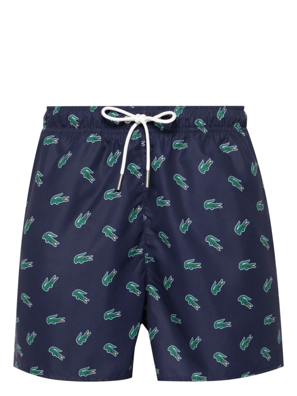 Lacoste Crocodile-print drawstring swim shorts - Blue von Lacoste