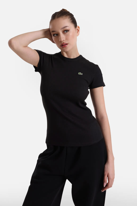 Lacoste Geripptes T-Shirt | Black | Damen  | 34 von Lacoste