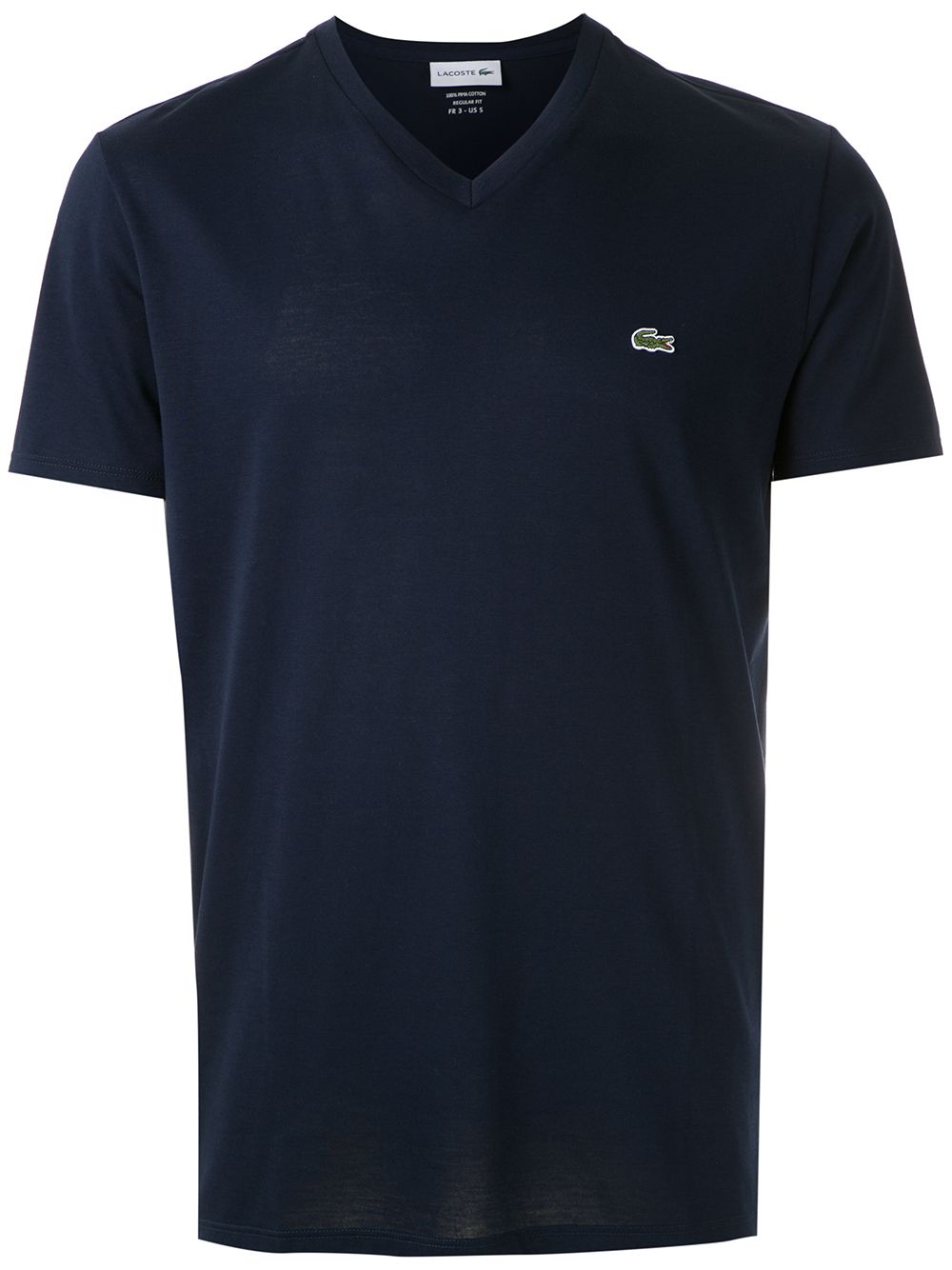 Lacoste logo-appliqué V-neck cotton T-shirt - Blue von Lacoste