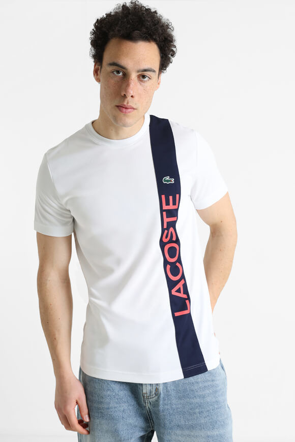 Lacoste Mesh T-Shirt | White + Navy | Herren | S Lacoste Mesh T-Shirt | White + Navy | Herren | S von Lacoste