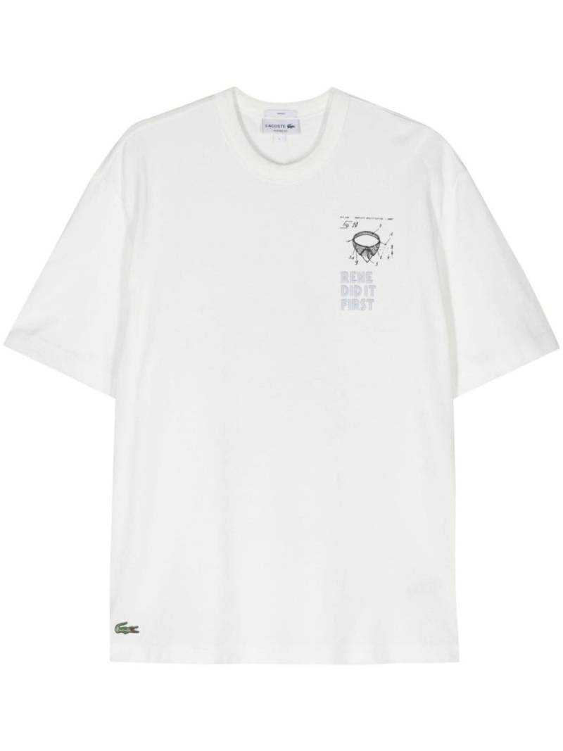 Lacoste René Did It First piqué T-shirt - White von Lacoste