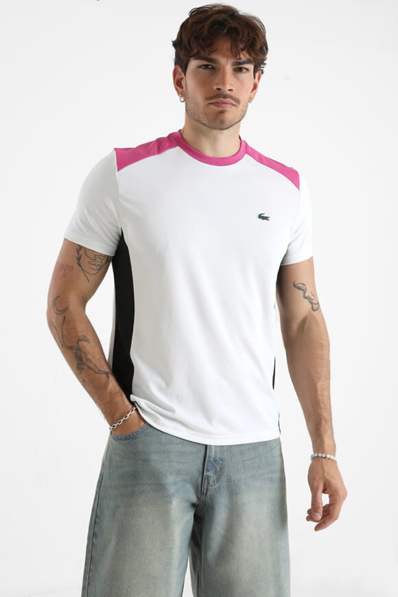 Lacoste T-Shirt | White + Black + Malva | Herren  | M von Lacoste