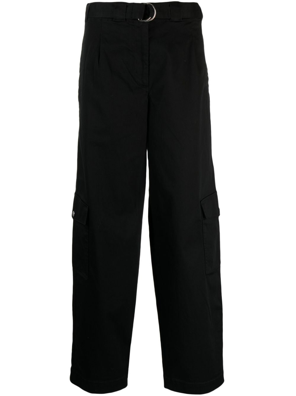 Lacoste high-waisted wide-leg cargo trousers - Black von Lacoste