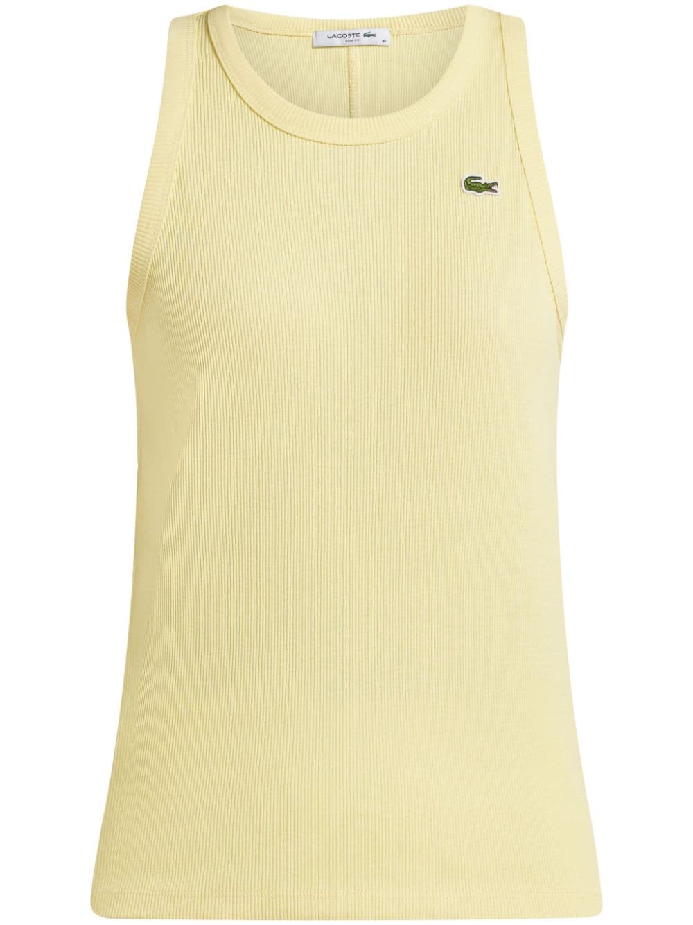 Lacoste logo-appliqué ribbed tank top - Yellow von Lacoste