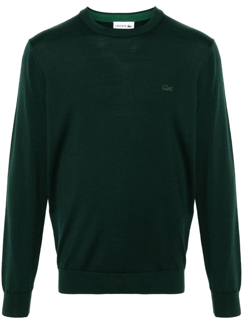 Lacoste logo-appliqué wool jumper - Green von Lacoste