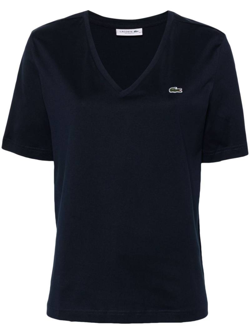 Lacoste logo-embroidered cotton T-shirt - Blue von Lacoste