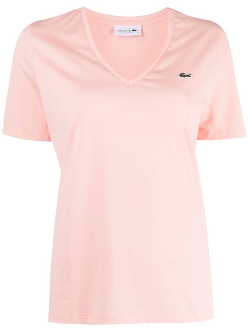 Lacoste logo-embroidered cotton T-shirt - Pink von Lacoste