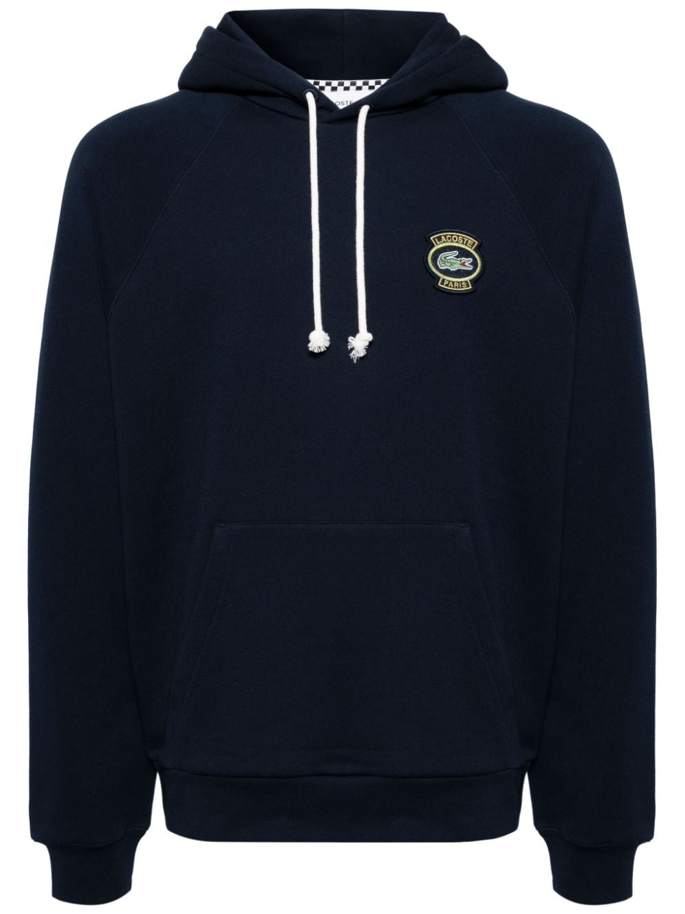 Lacoste logo-embroidered cotton hoodie - Blue von Lacoste