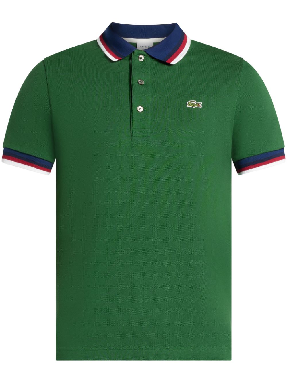 Lacoste logo-embroidered striped-border polo shirt - Green von Lacoste