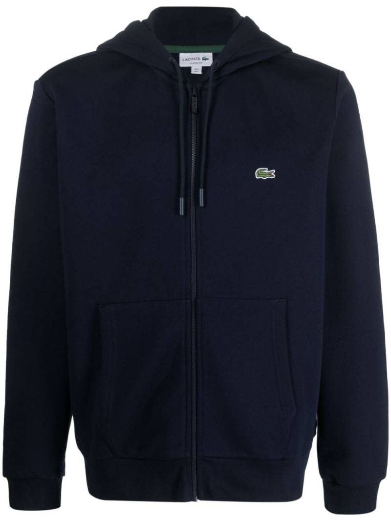 Lacoste logo-embroidered zip-up hoodie - Blue von Lacoste