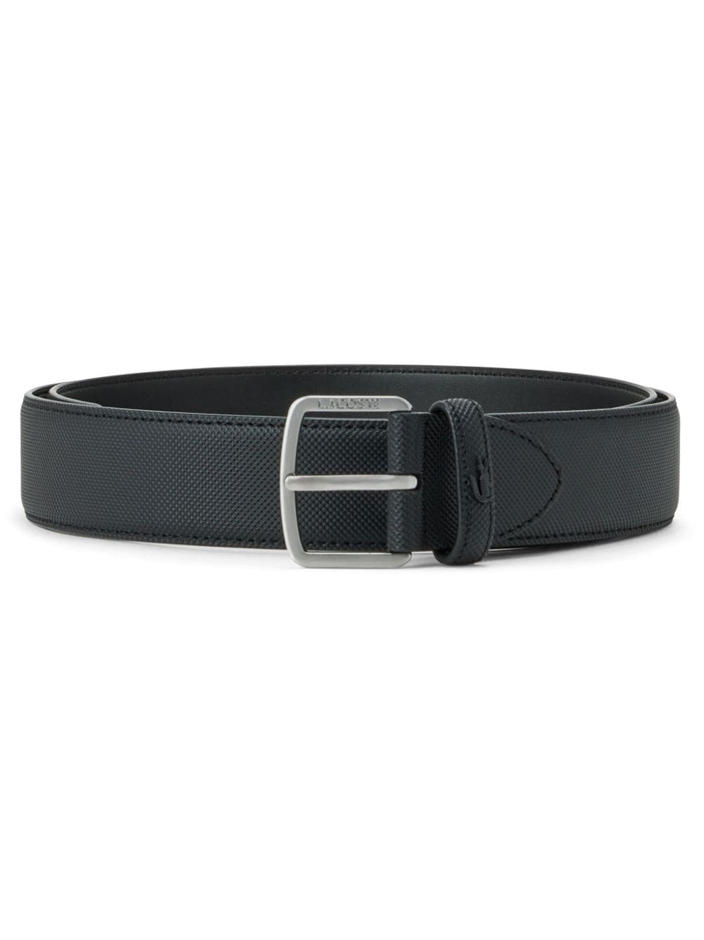 Lacoste logo-engraved leather belt - Blue von Lacoste