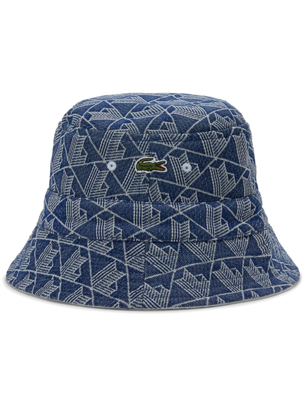 Lacoste logo-jacquard denim bucket hat - Blue von Lacoste