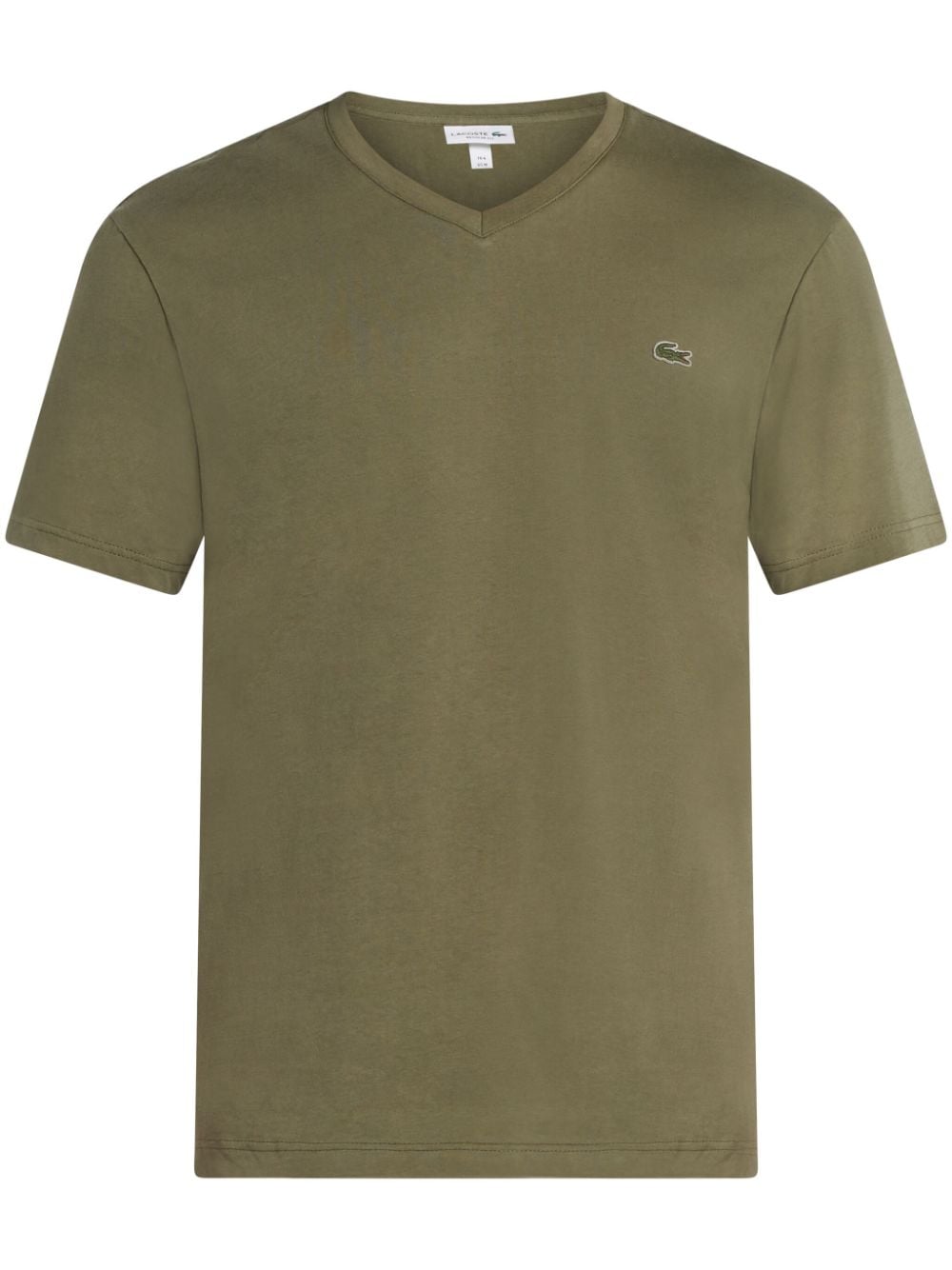 Lacoste logo-patch V-neck T-shirt - Green von Lacoste