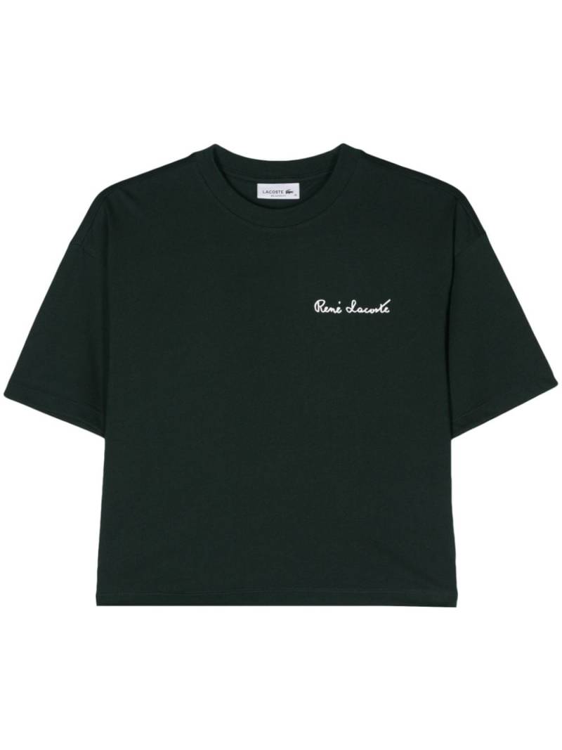 Lacoste logo-patch cotton T-shirt - Green von Lacoste