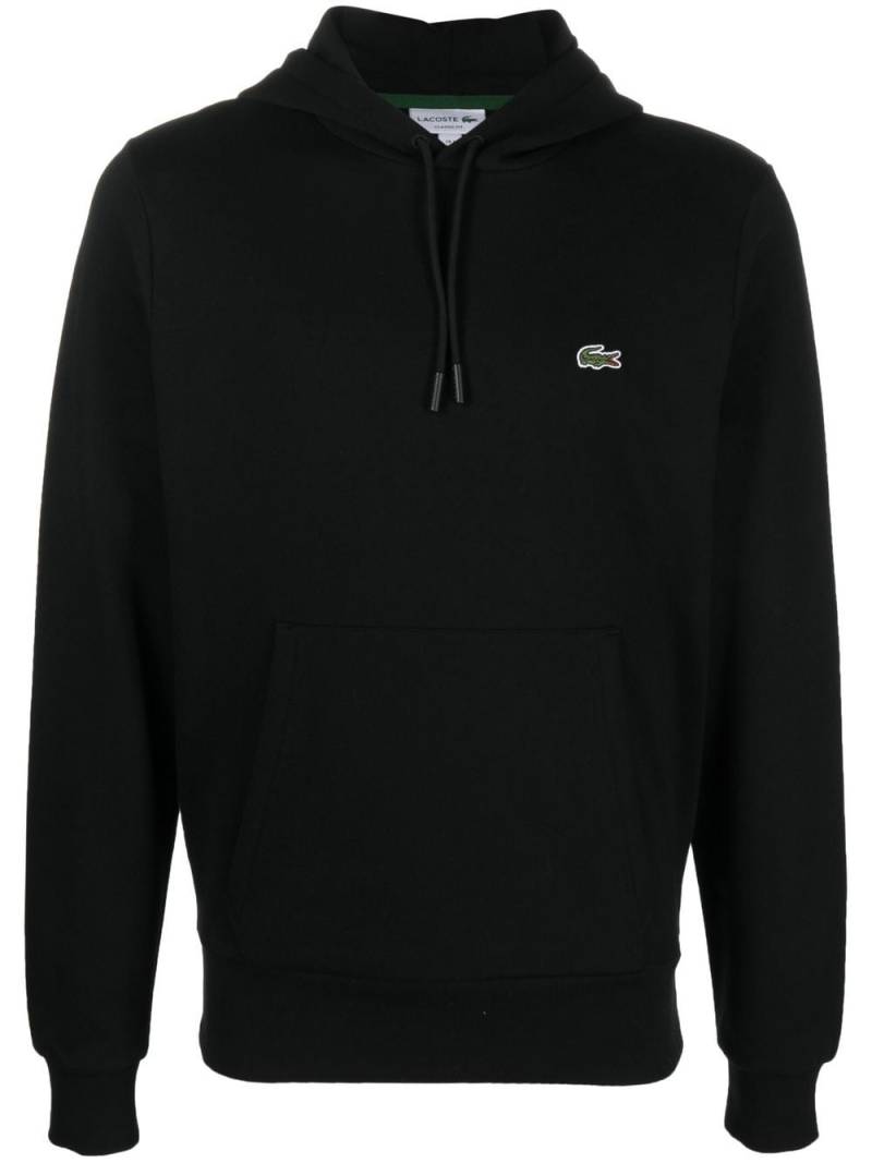 Lacoste logo-patch cotton hoodie - Black von Lacoste