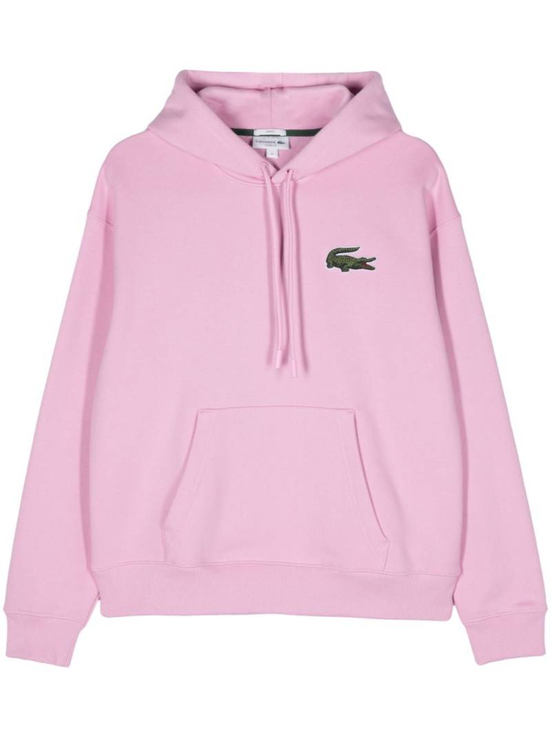 Lacoste logo-patch cotton hoodie - Pink von Lacoste