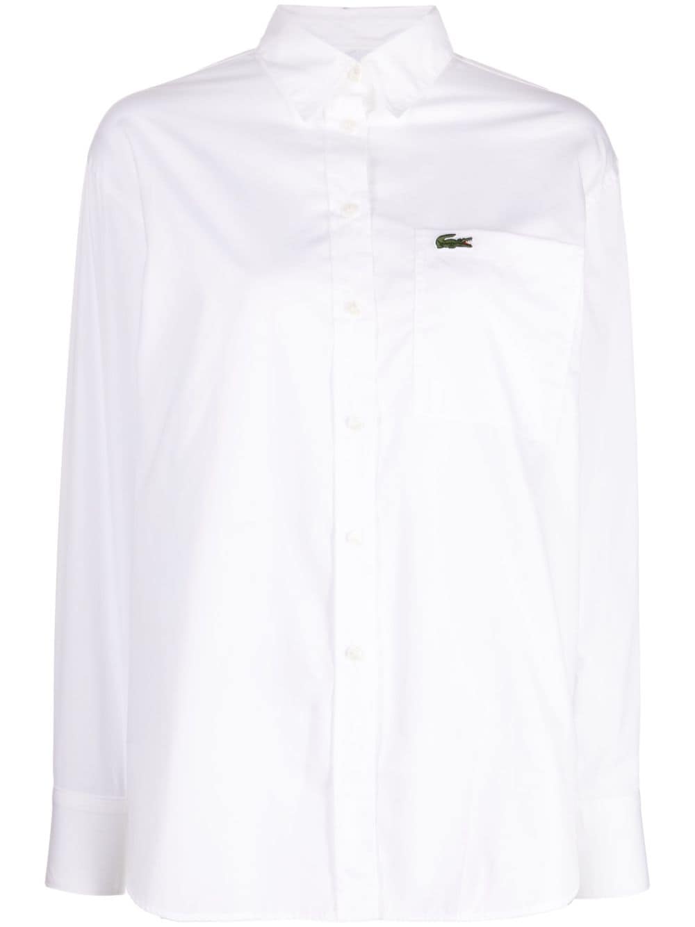 Lacoste logo-appliqué cotton shirt - White von Lacoste