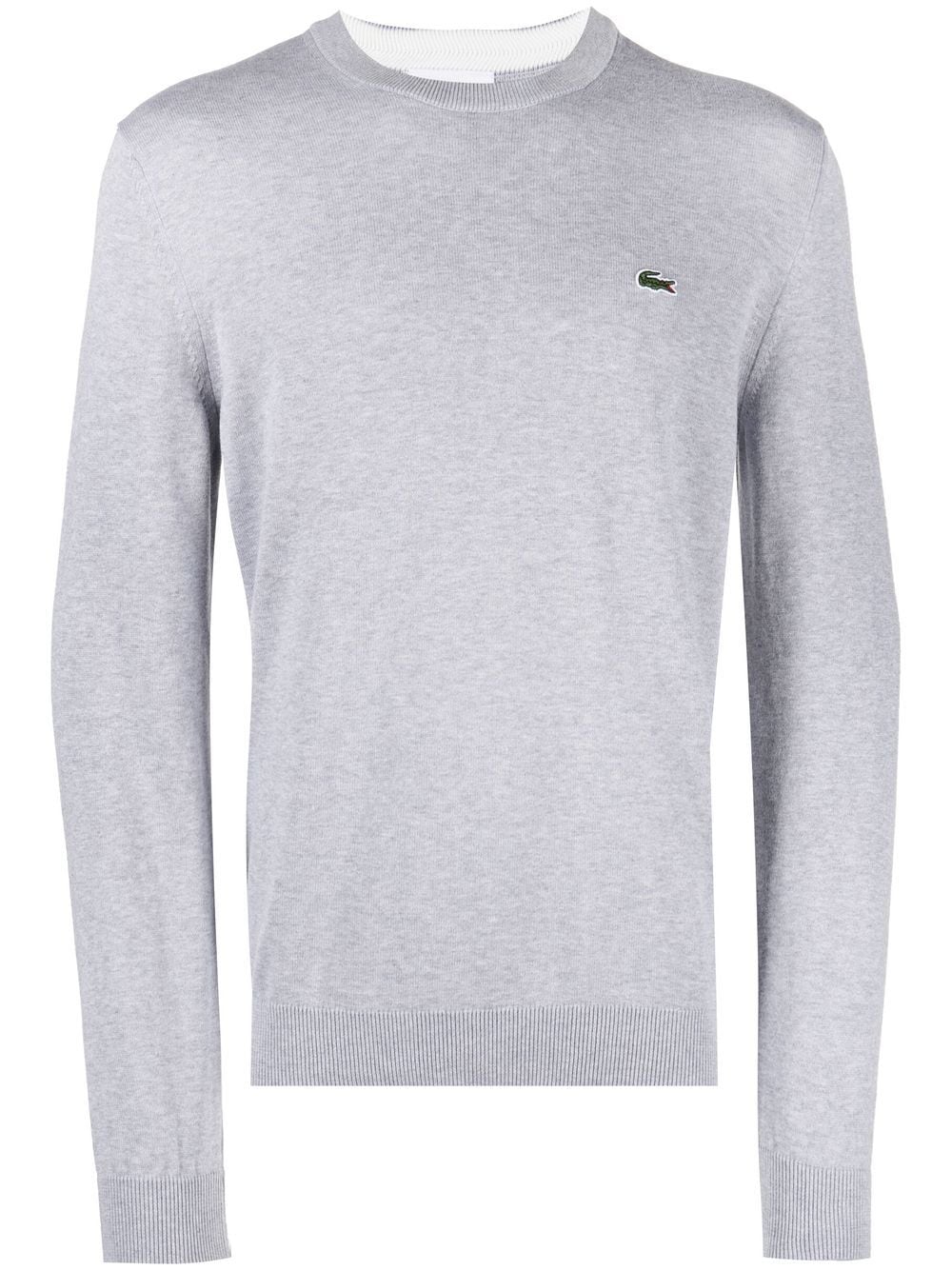 Lacoste logo-patch crew neck sweater - Grey von Lacoste