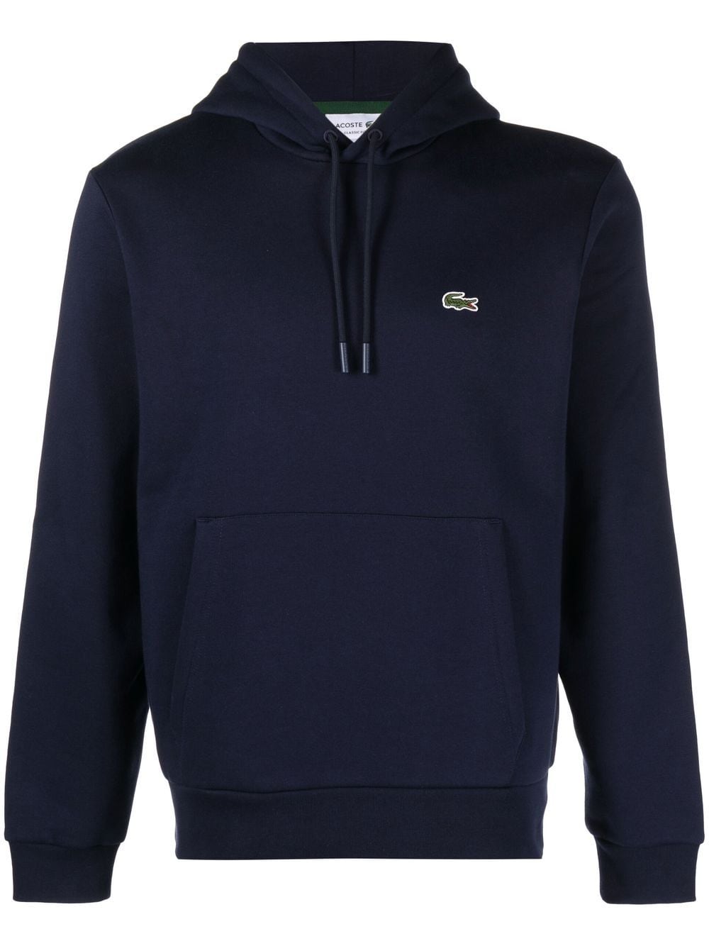 Lacoste logo-patch fleece hoodie - Blue von Lacoste