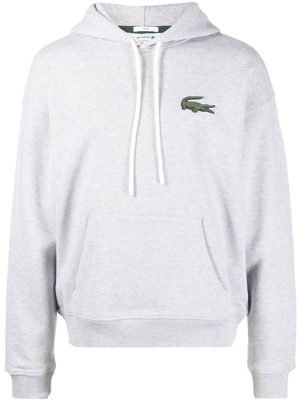 Lacoste logo-patch long-sleeve hoodie - Grey von Lacoste