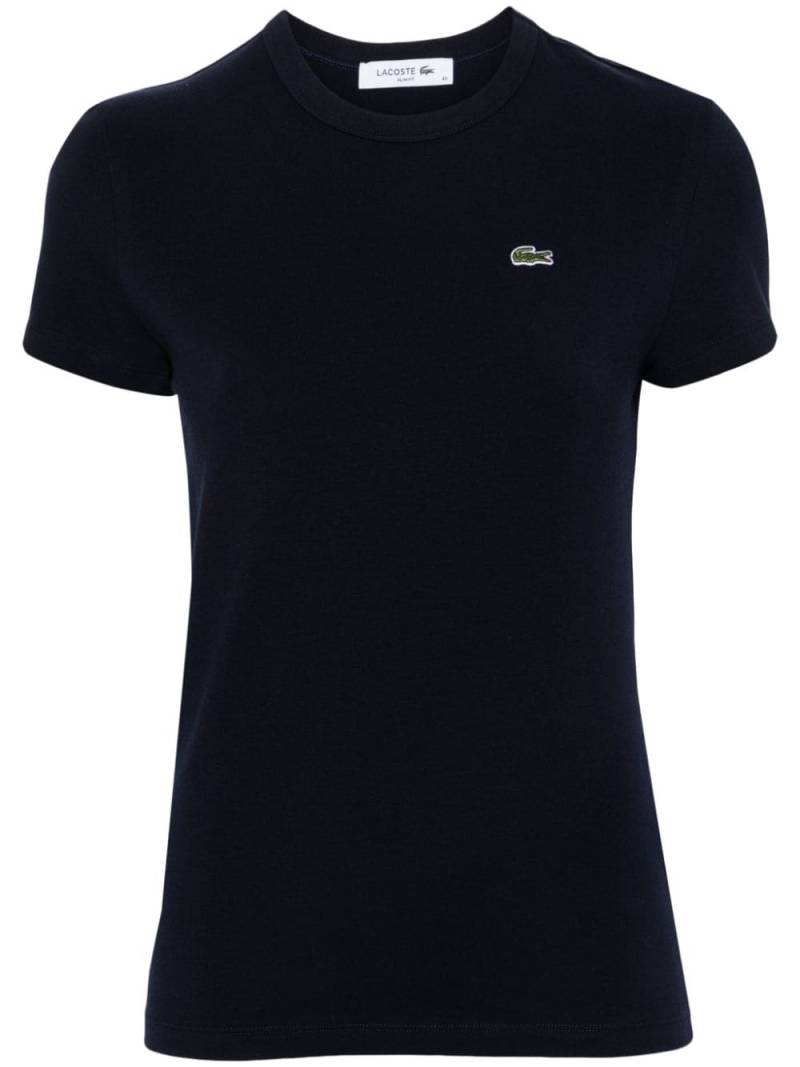 Lacoste logo-patch organic cotton T-shirt - Blue von Lacoste