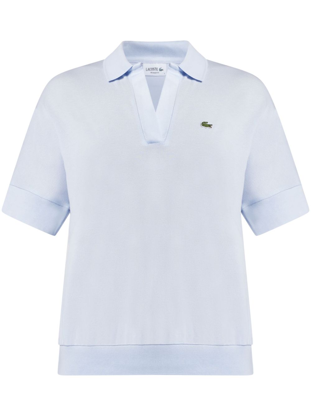 Lacoste logo-patch polo shirt - Blue von Lacoste