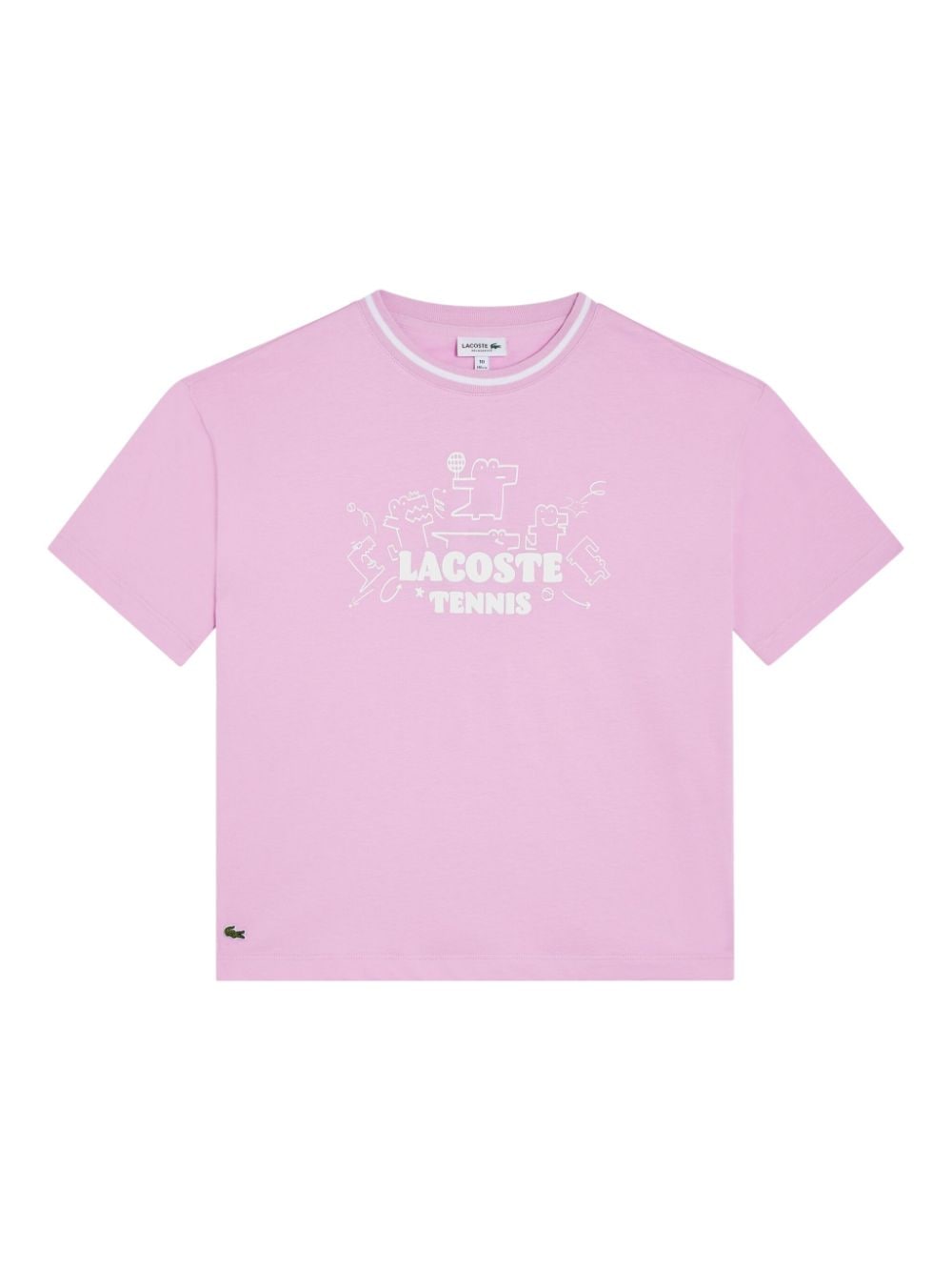 Lacoste logo-print cotton T-shirt - Pink von Lacoste