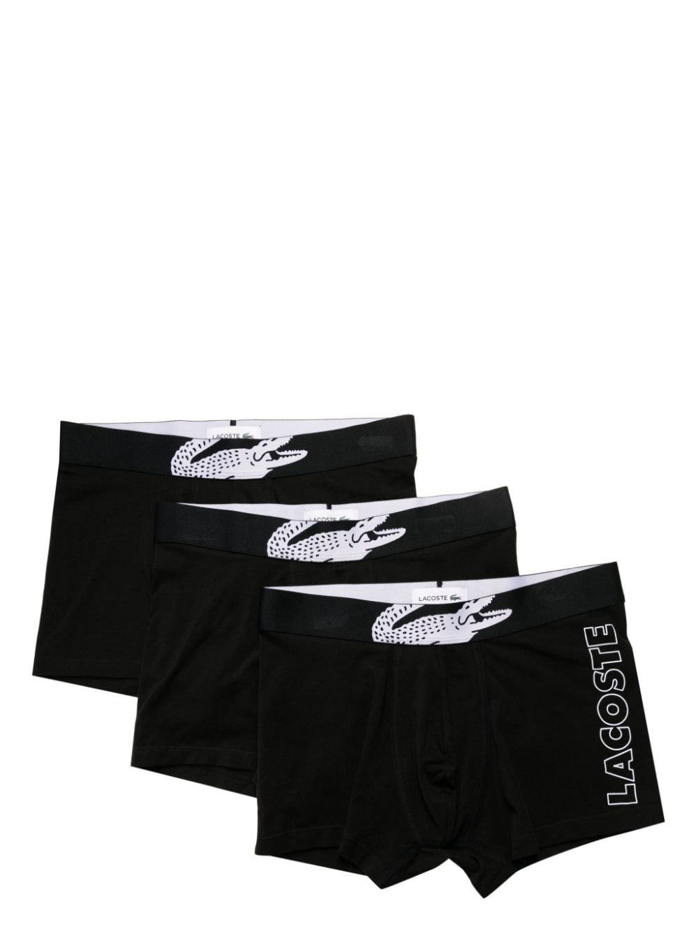 Lacoste logo-print two-tone boxers (pack of three) - Black von Lacoste