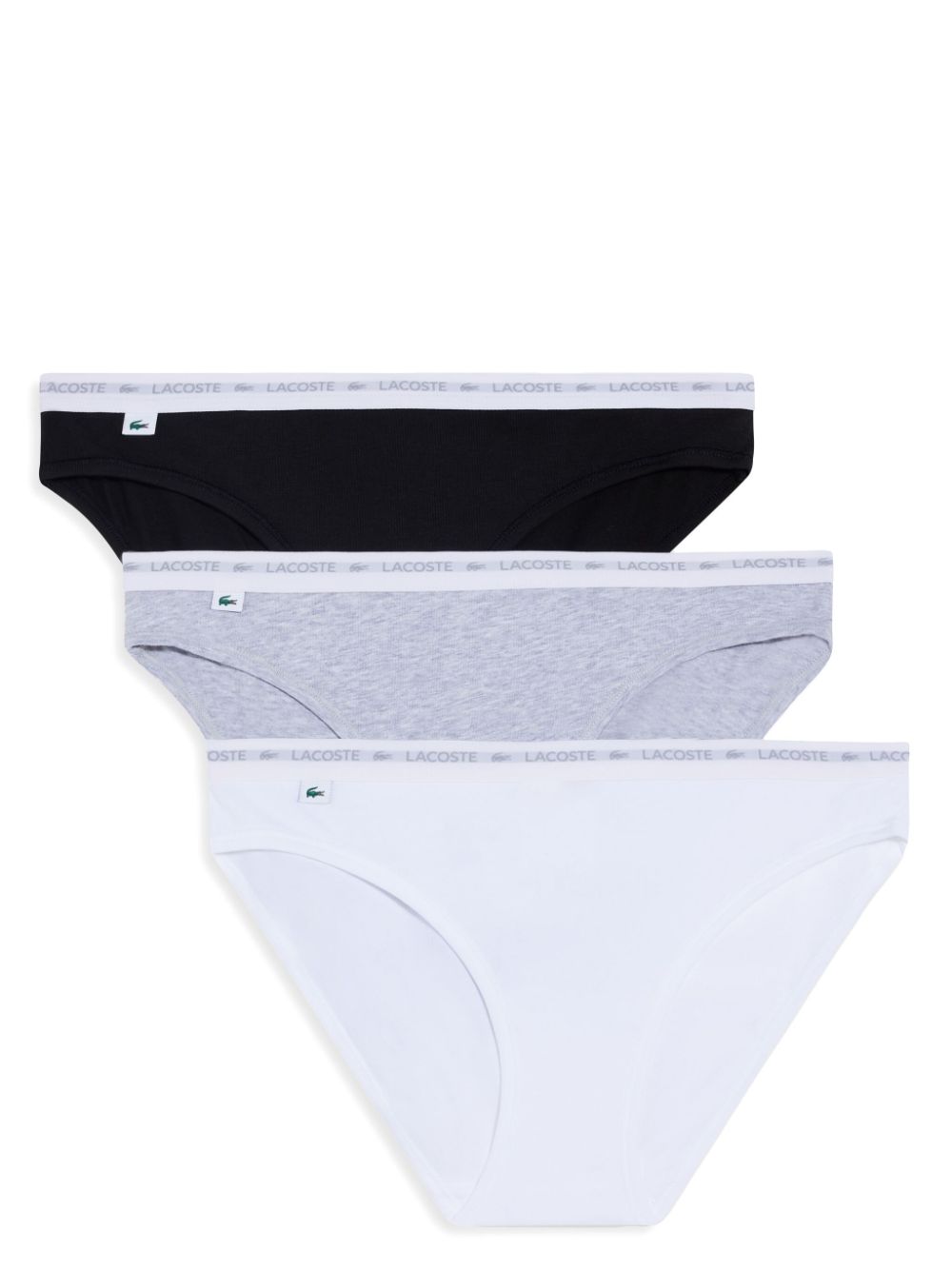 Lacoste logo-waistband briefs (pack of three) - White von Lacoste