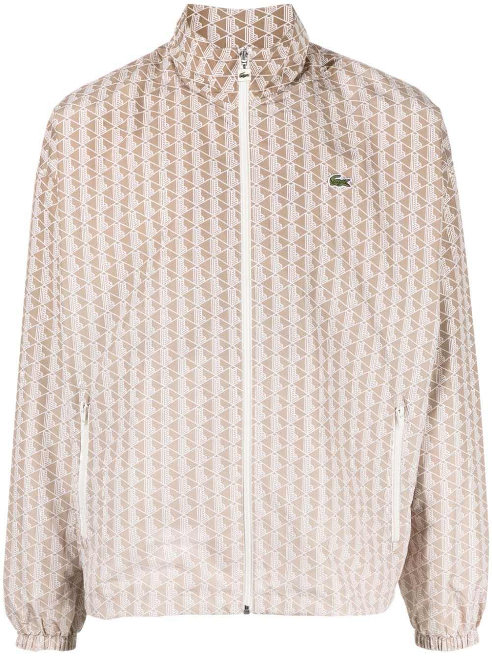 Lacoste monogram-jacquard bomber jacket - Neutrals von Lacoste