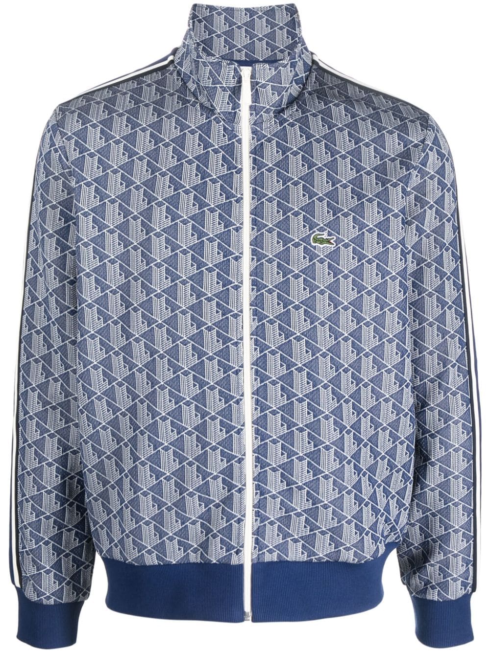 Lacoste monogram-pattern long-sleeved sweatshirt - Blue von Lacoste