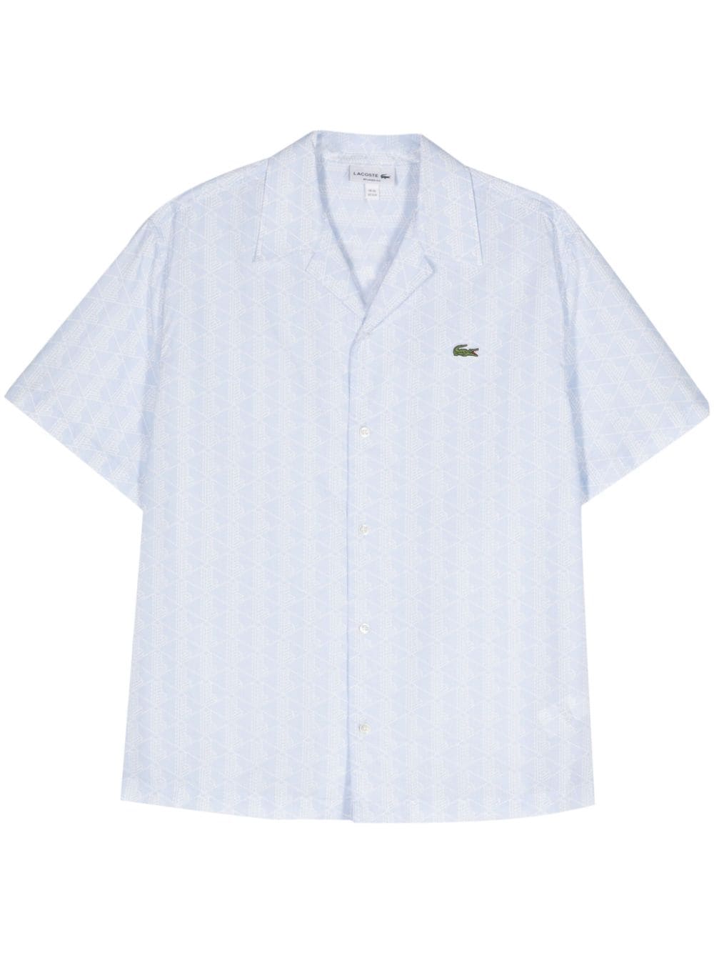 Lacoste monogram-pattern short-sleeve shirt - Blue von Lacoste