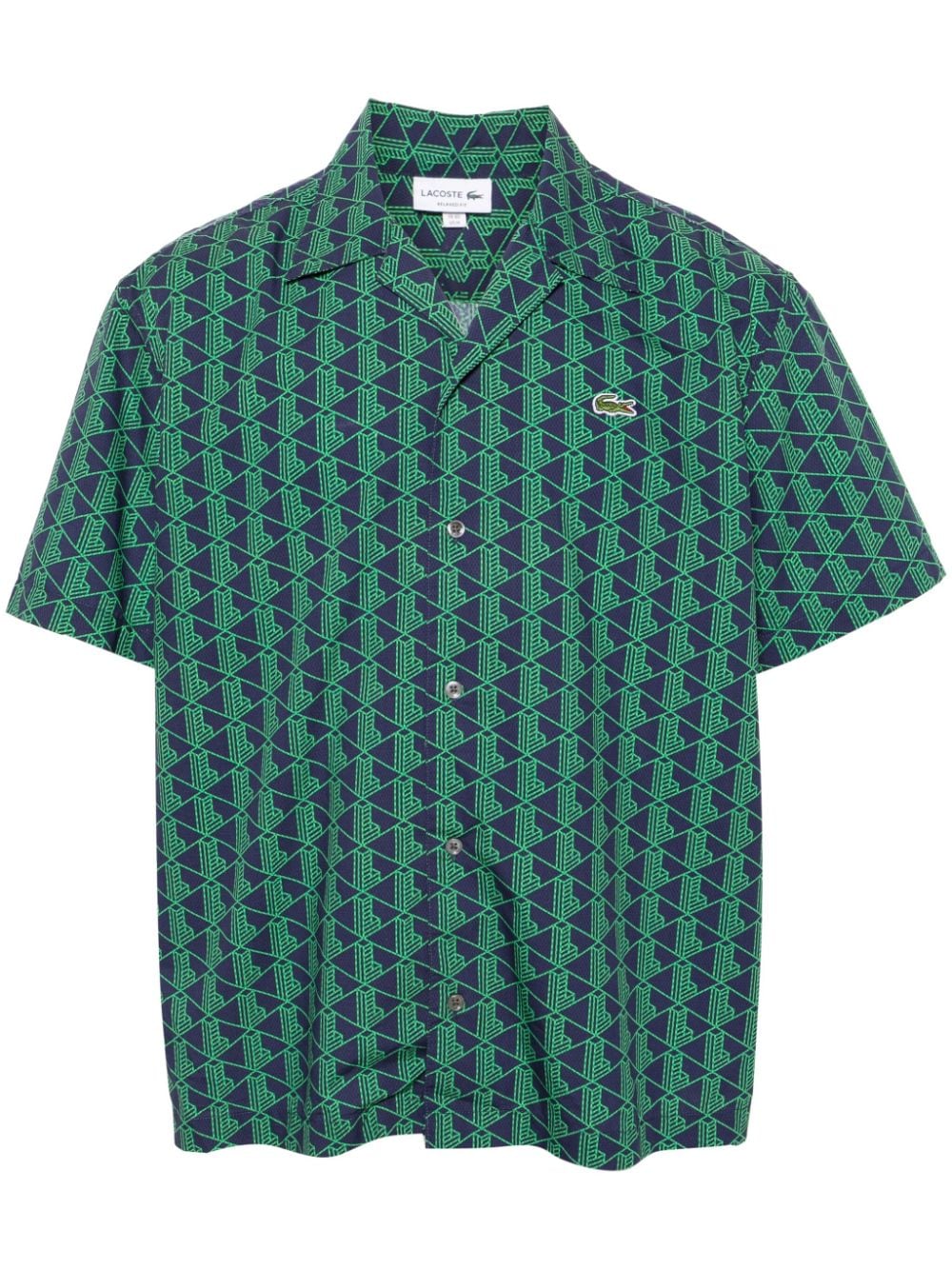 Lacoste short-sleeve geometric-print shirt - Blue von Lacoste