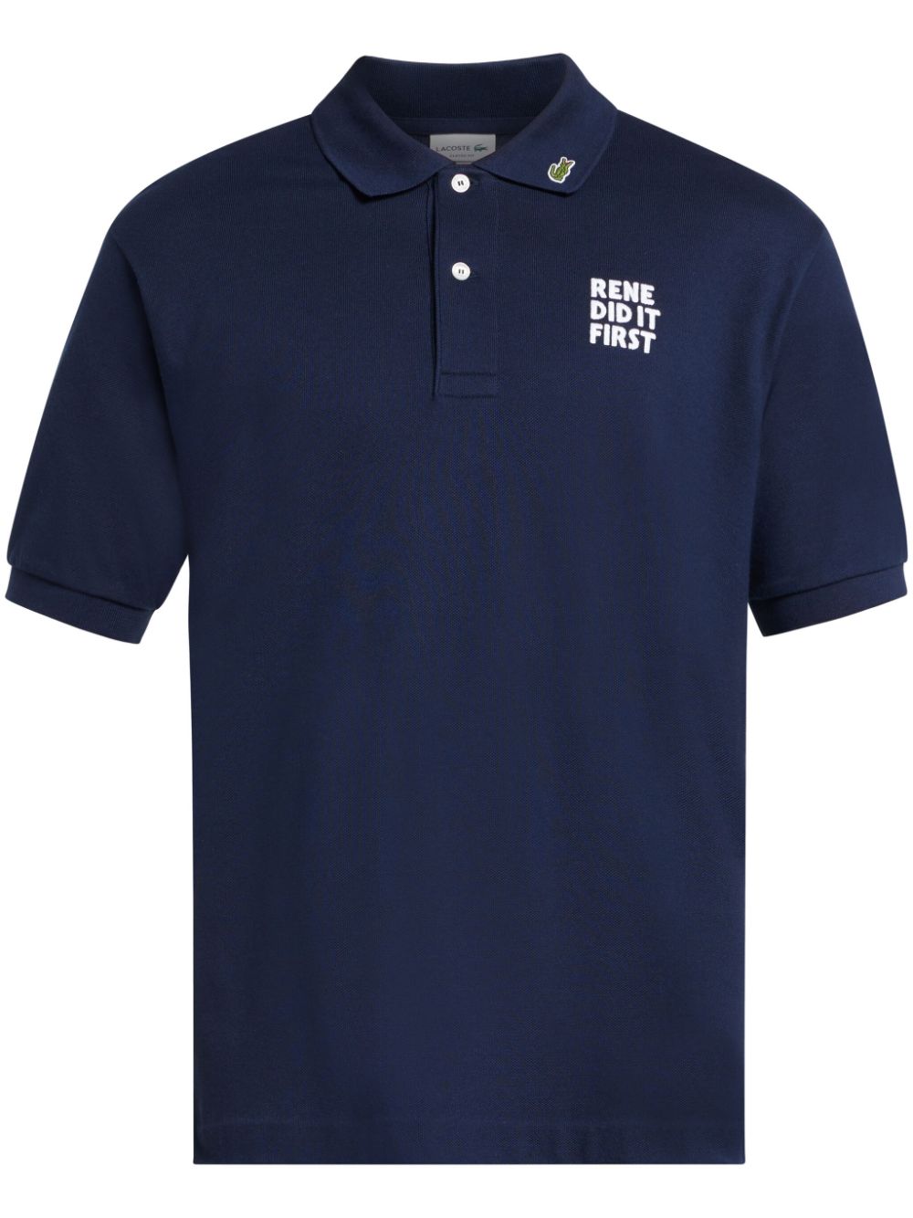 Lacoste slogan-embroidered polo shirt - Blue von Lacoste