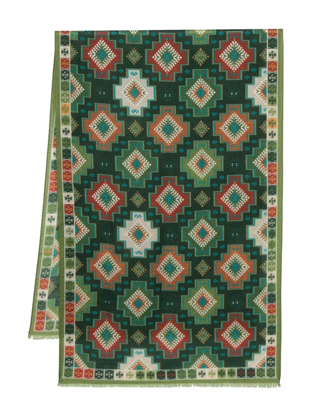 Lady Anne patterned-intarsia wool scarf - Green von Lady Anne