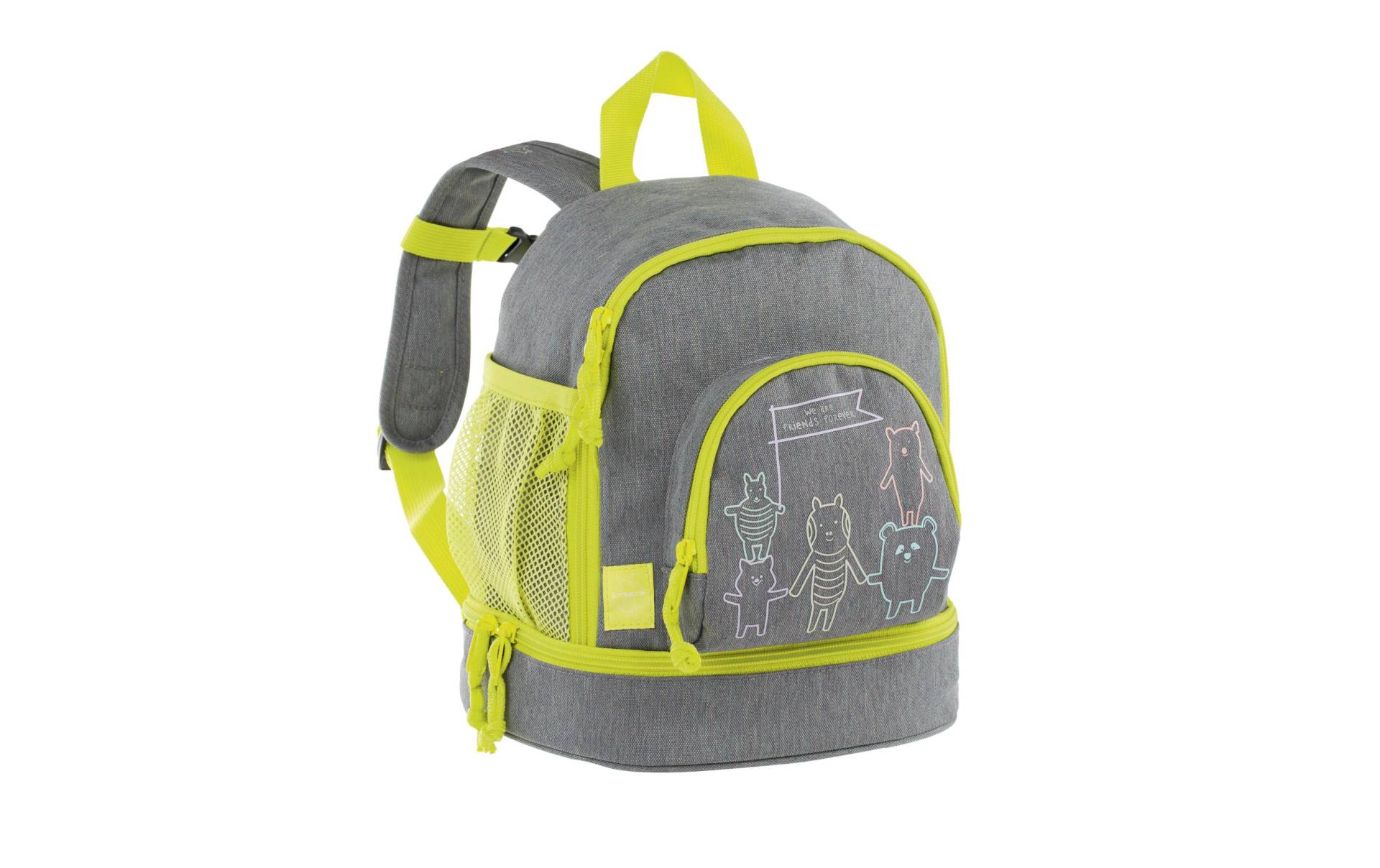 LÄSSIG Kinderrucksack »4Kids Mini Backpack, About Friends Mélange Grey«, Reflektoren von Lässig