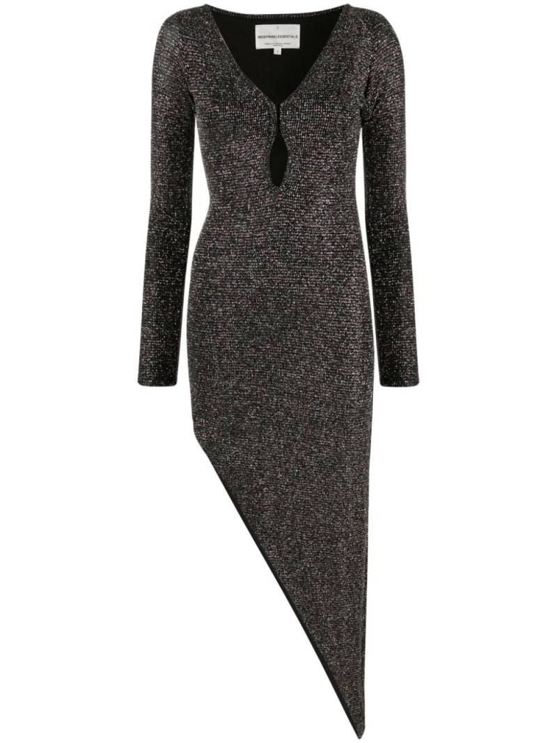 Lama Jouni shimmery asymmetric dress - Black von Lama Jouni