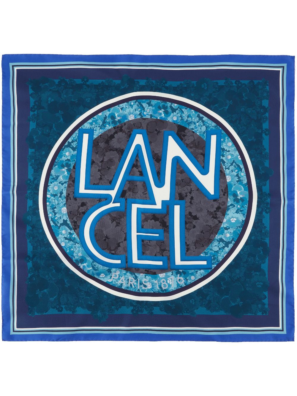 Lancel Roxane logo-print silk scarf - Blue von Lancel