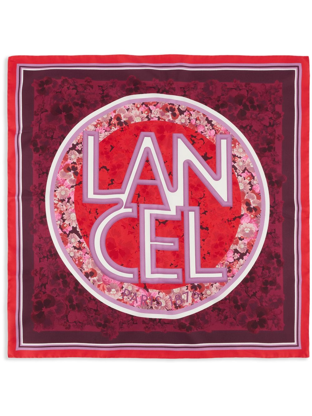 Lancel Roxanne flowers-print silk scarf - Red von Lancel