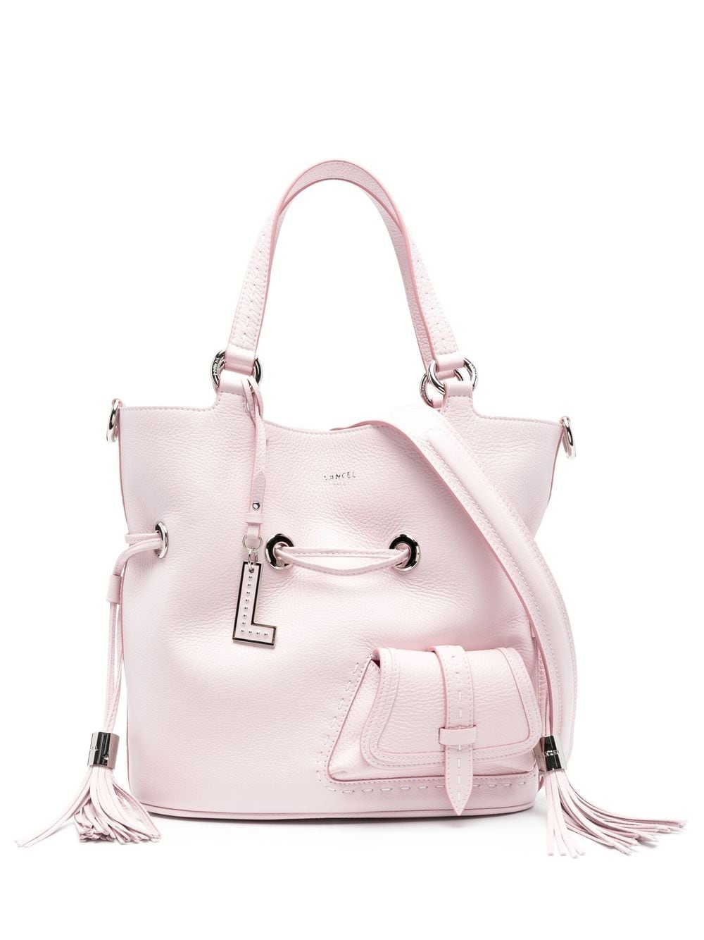 Lancel tassel-drawstring leather bucket bag - Pink von Lancel