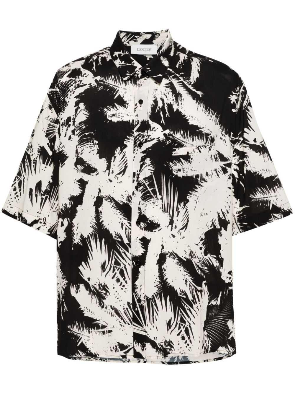 Laneus abstract-print bowling shirt - Black von Laneus