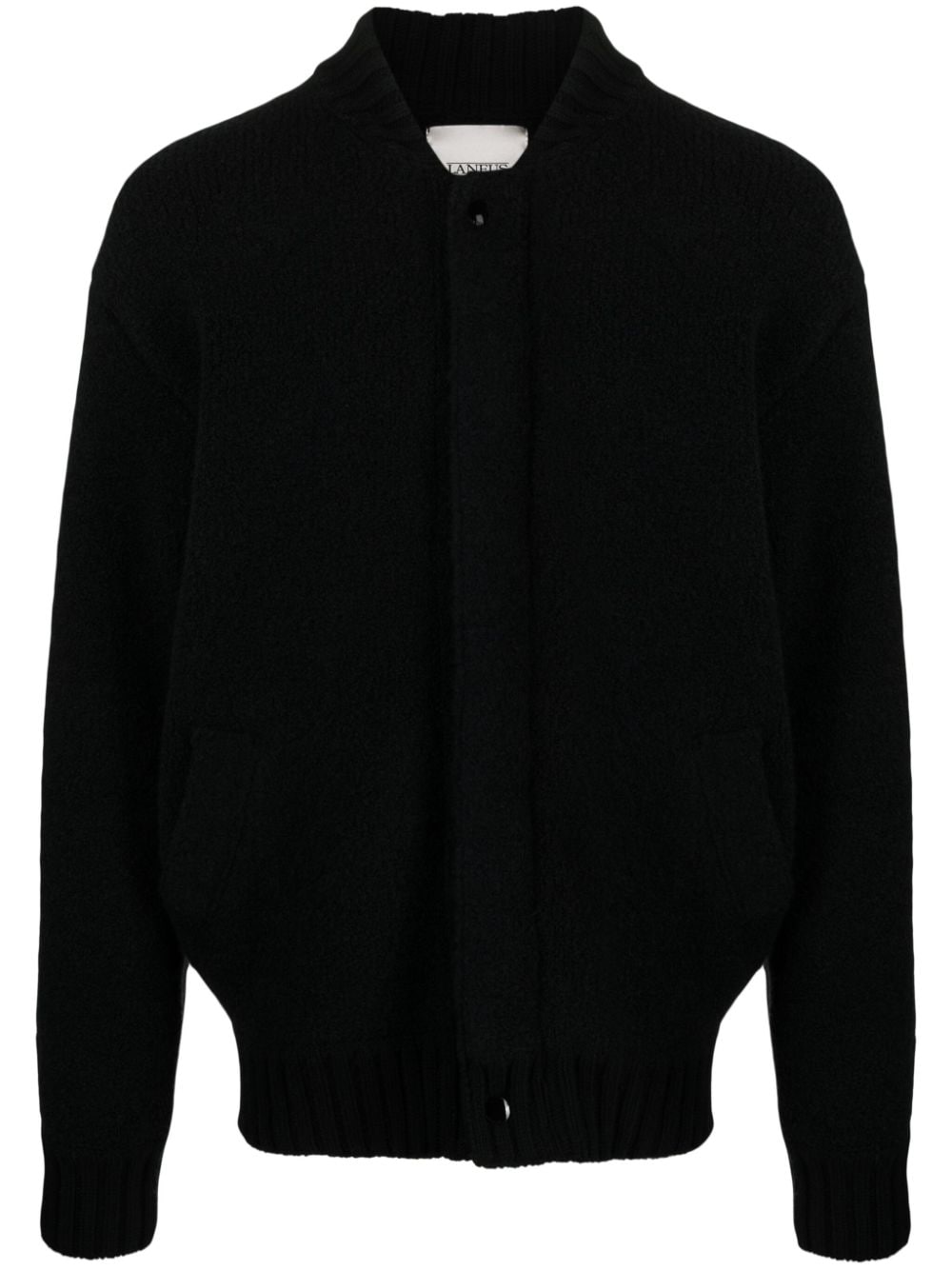 Laneus band-collar knitted cardigan - Black von Laneus