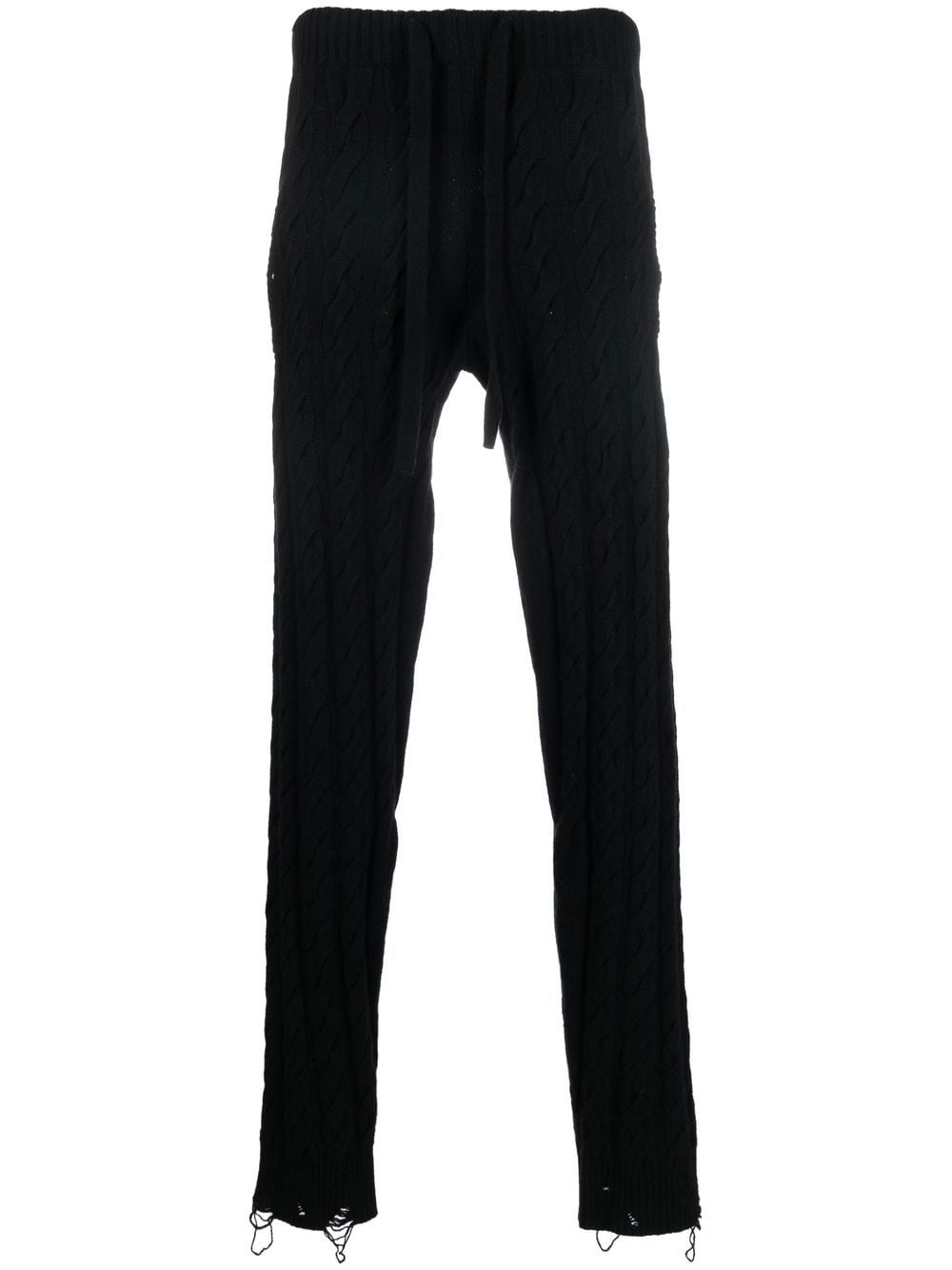 Laneus cable-knit drawstring trousers - Black von Laneus