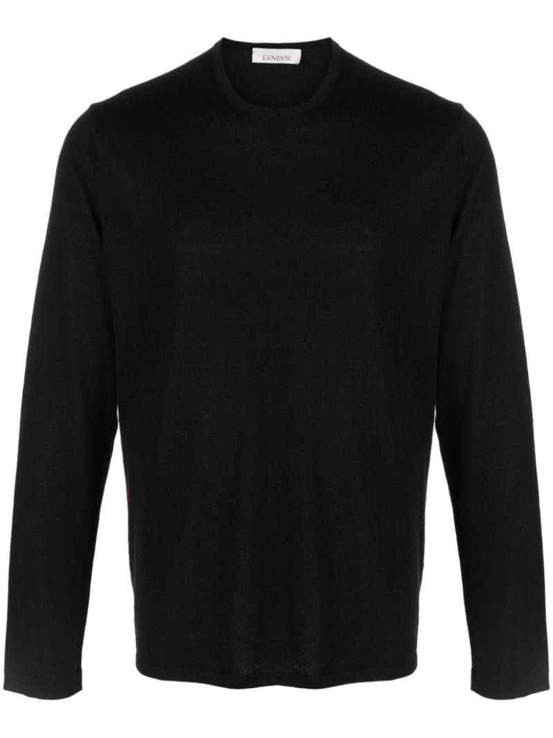 Laneus crew-neck fine-knit jumper - Black von Laneus