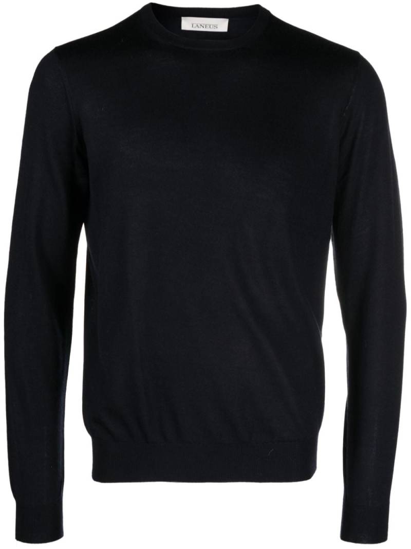 Laneus fine-knit crew-neck jumper - Blue von Laneus