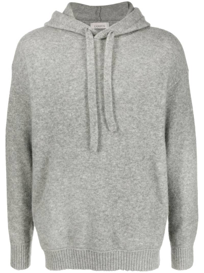 Laneus knitted ribbed-trim hoodie - Grey von Laneus