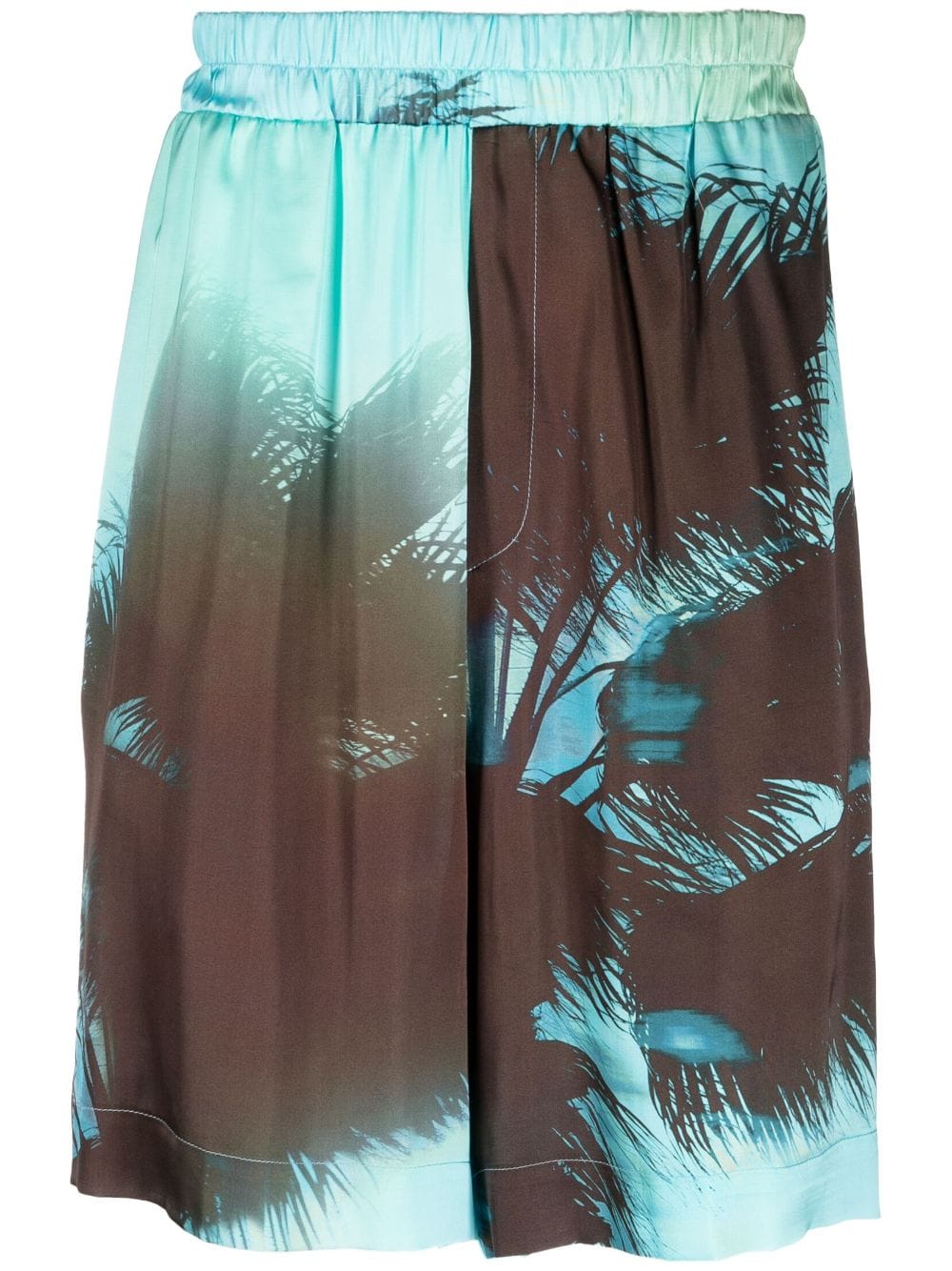 Laneus palm tree-print elasticated-waist shorts - Blue von Laneus