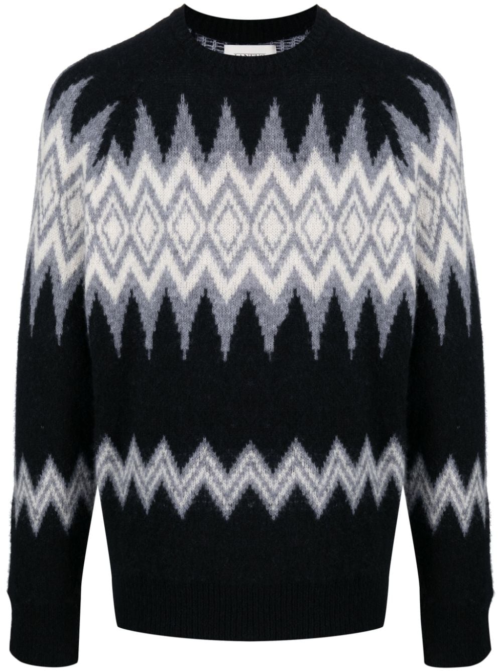 Laneus patterned intarsia-knit jumper - Black von Laneus
